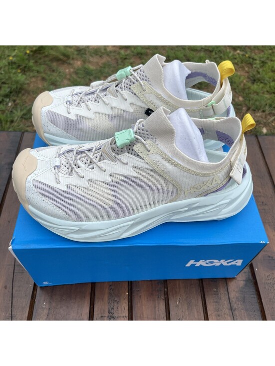 Hoka One One Shoes - HOKA Women's Hopara 2 Hiking Sandals Size 8 B - Alabaster/Snow Melt $140 MSRP